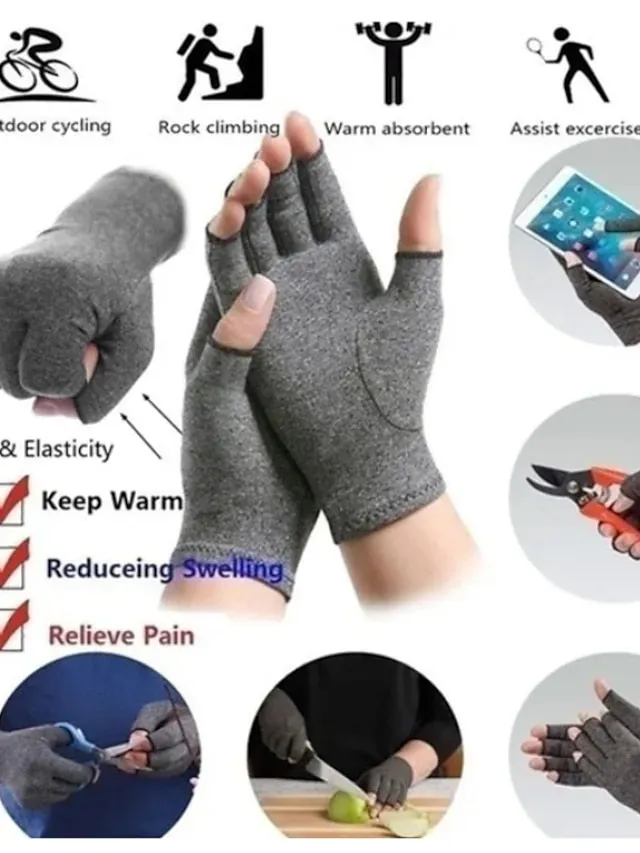 4 Colors Arthritis Gloves Touch Screen Gloves Anti Arthritis Compression Gloves Rheumatoid Finger Pain Joint Care Wrist Support Brace Hand Health Care