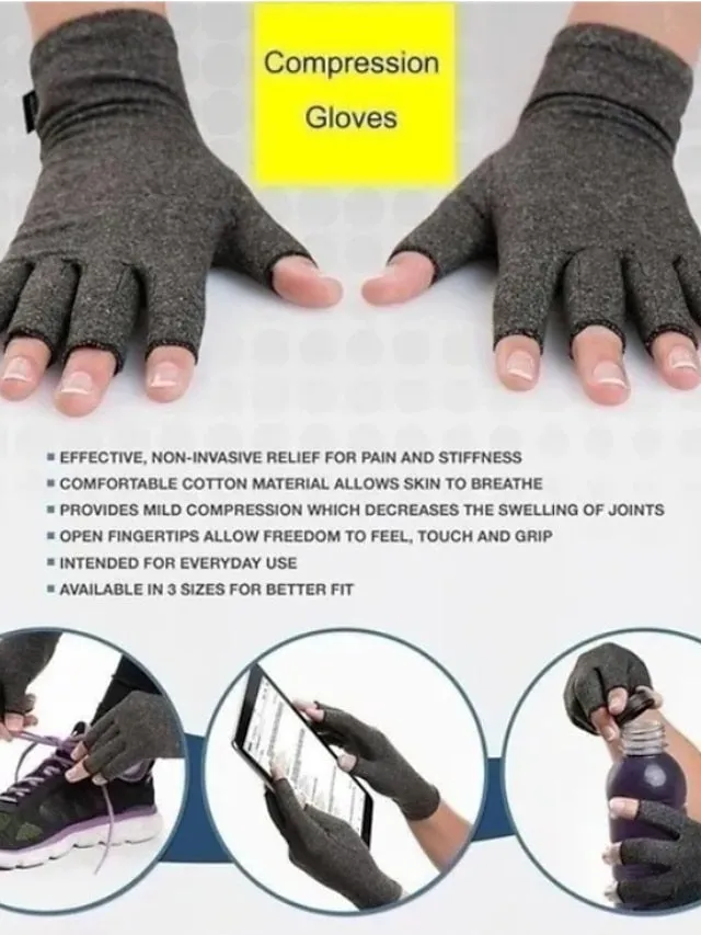 4 Colors Arthritis Gloves Touch Screen Gloves Anti Arthritis Compression Gloves Rheumatoid Finger Pain Joint Care Wrist Support Brace Hand Health Care