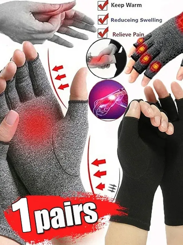 4 Colors Arthritis Gloves Touch Screen Gloves Anti Arthritis Compression Gloves Rheumatoid Finger Pain Joint Care Wrist Support Brace Hand Health Care