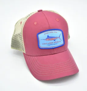 American Marlin: Badged Trucker Cap - Port Side Red