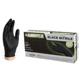 Ammex ABNPF Professional Series Exam Grade Nitrile Gloves - Black