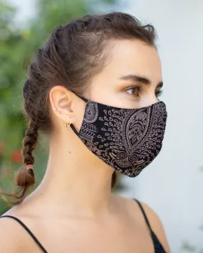 Boho Washable Face Mask Black