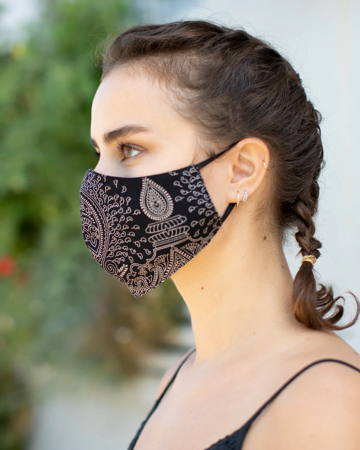 Boho Washable Face Mask Black