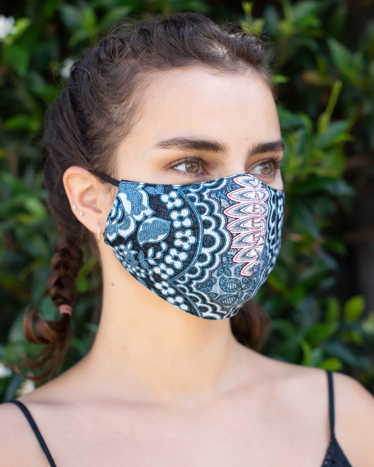 Boho Washable Face Mask Blue/Pink