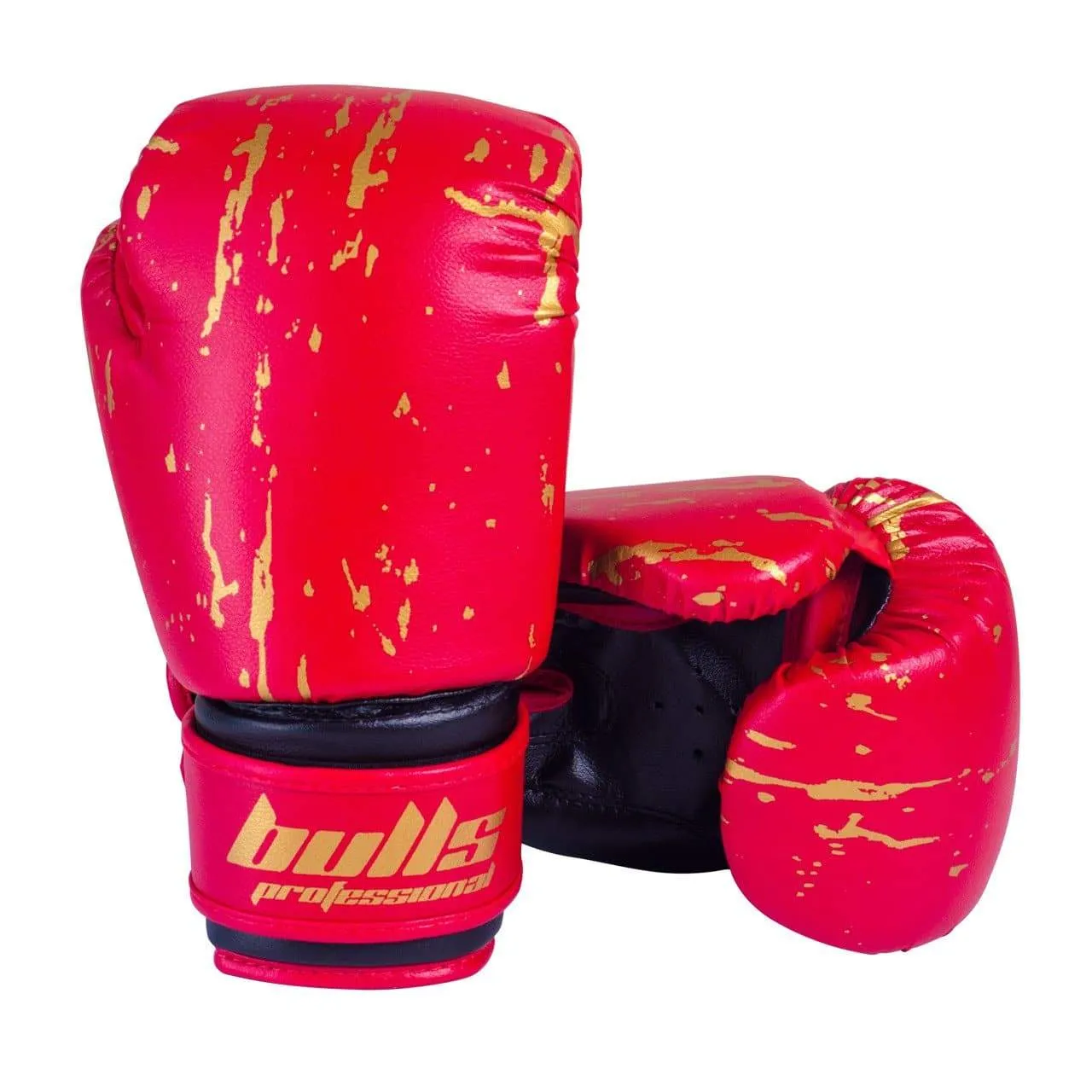 Bulls Professional Action Boxing Gloves - Red/Black