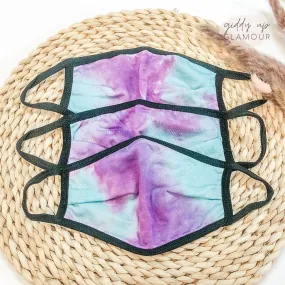 Can't Cover Style Tie Dye Cloth Face Covering in Blue and Purple