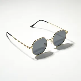 Chokore Octagon-shaped Metal Sunglasses (Gold & Gray)