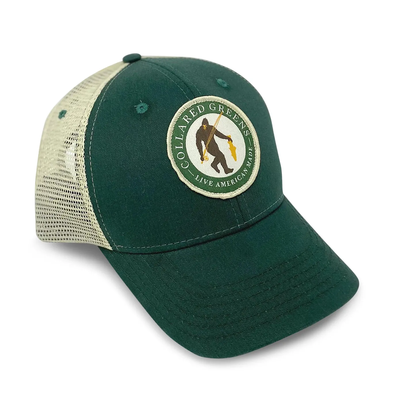 Deep Woods Angler: Badged Trucker Cap - Spruce