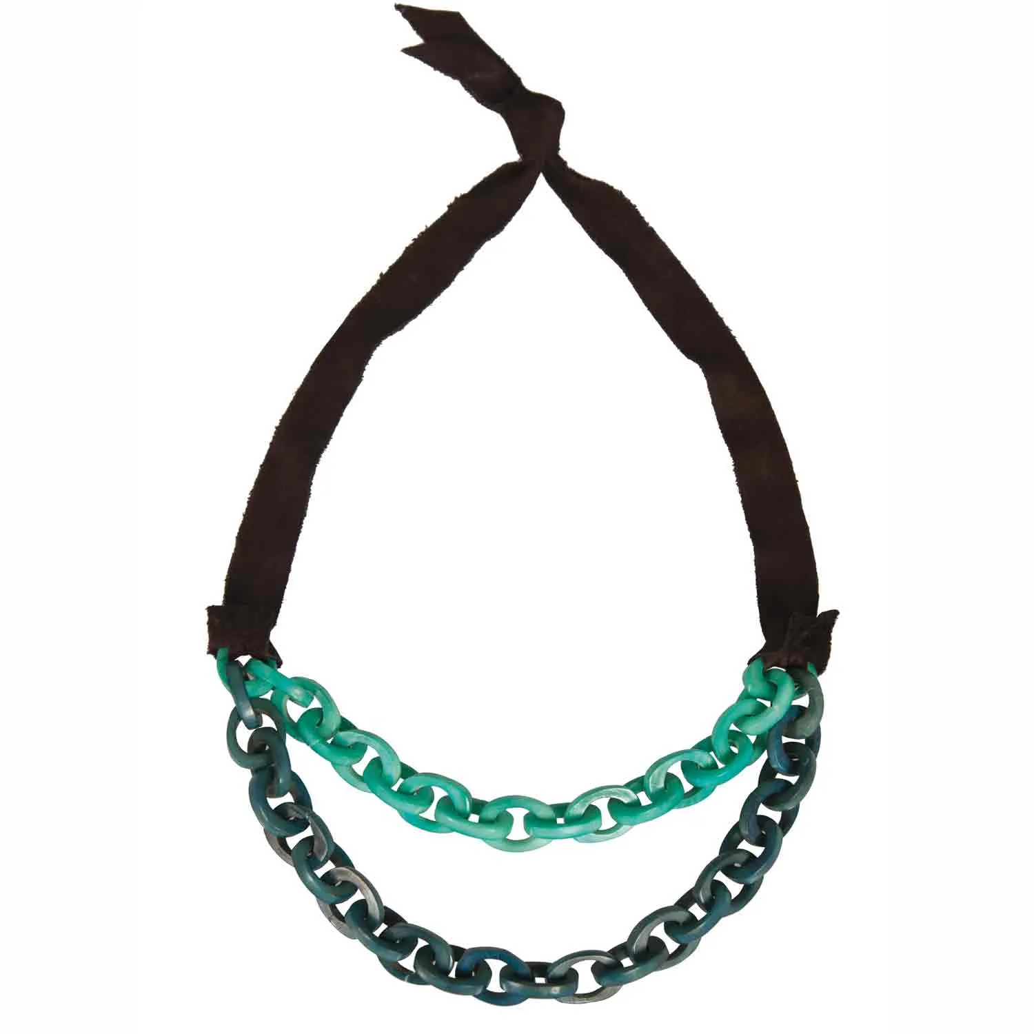 Dual Tagua Link Necklace in Aqua Faire Collection