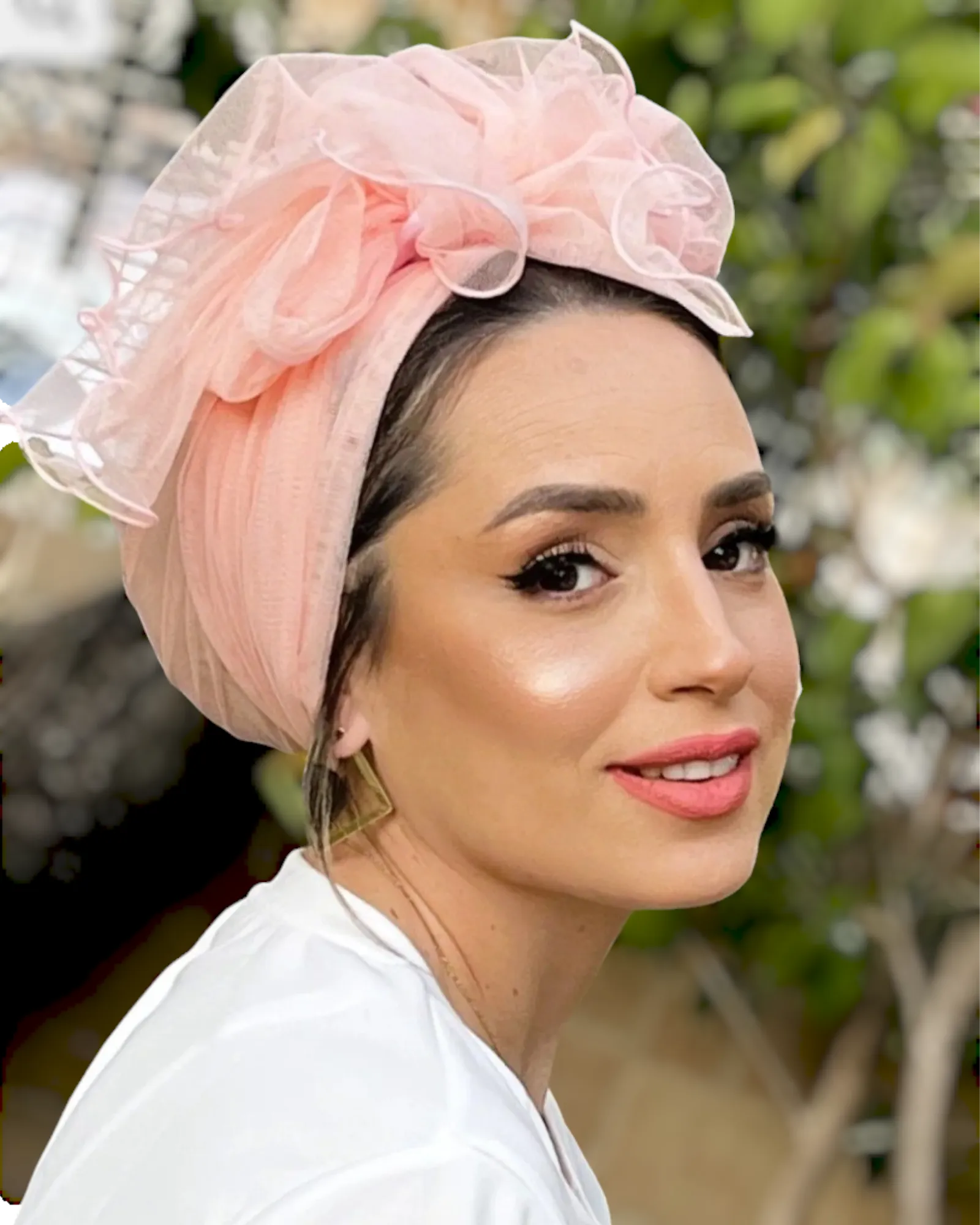 Elegant Turban Hat with Tulle