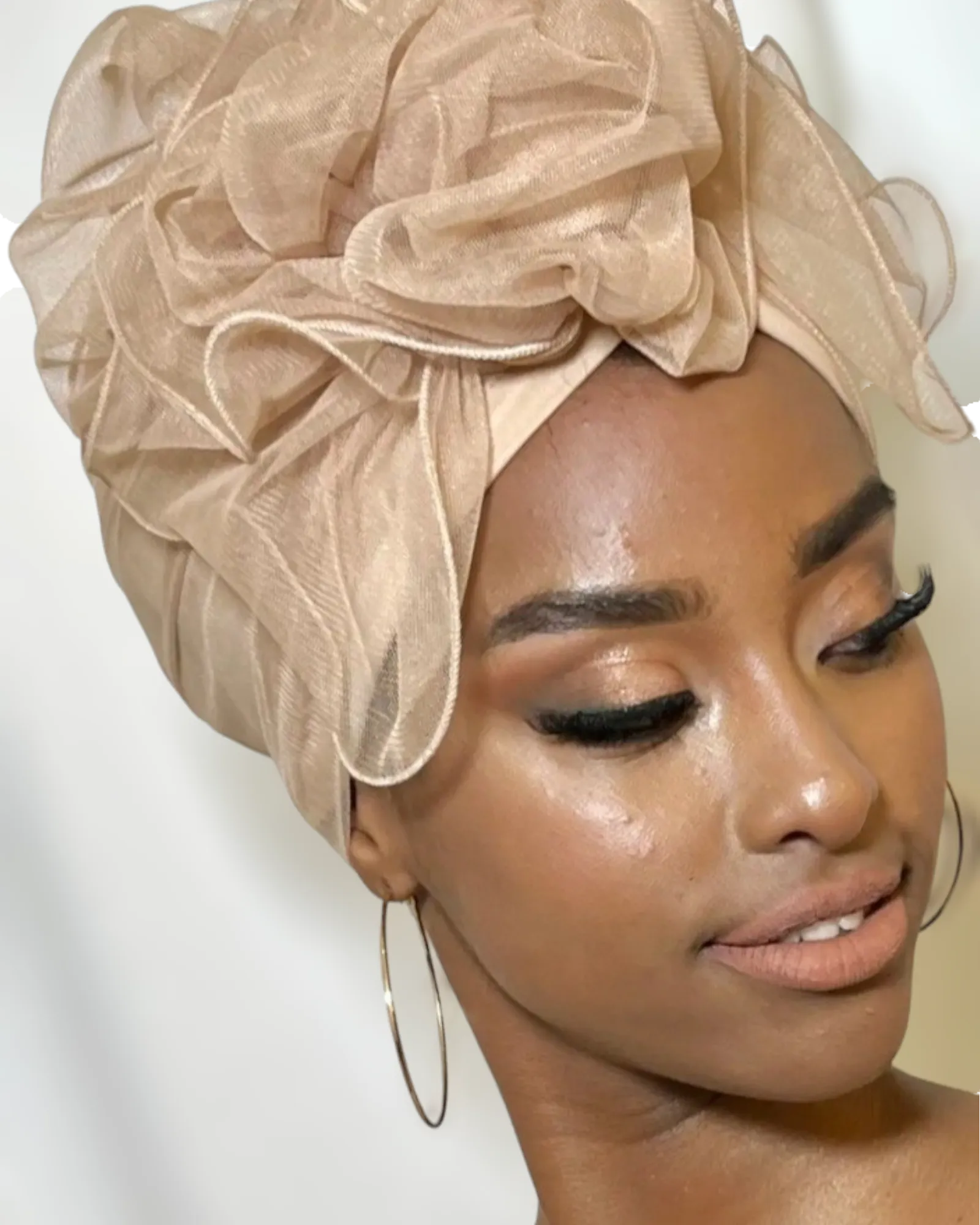 Elegant Turban Hat with Tulle