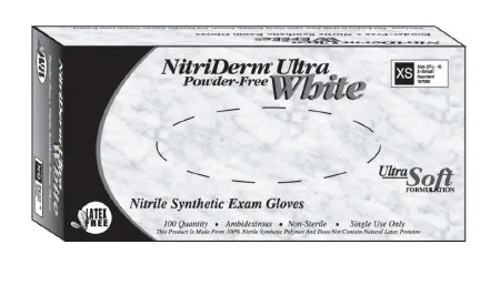 Exam Glove NitriDerm® Ultra White Large NonSterile Nitrile Standard Cuff Length Fully Textured White Not Rated - Innovative Healthcare Corp  Mfr# 167300