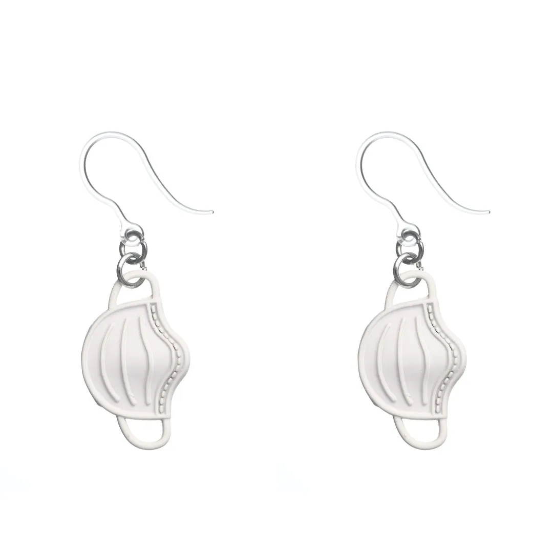 Face Mask Dangles Hypoallergenic Earrings for Sensitive Ears Made with Plastic Posts