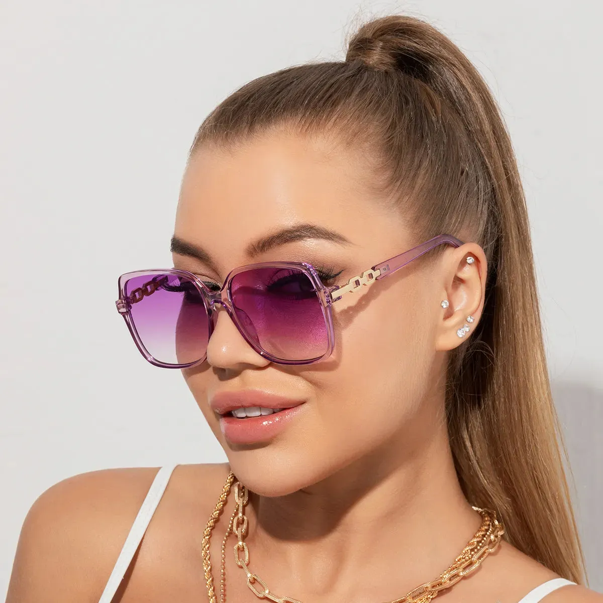 Fashion Square Trendy Cycling Sunglasses Women Big Frame Colorful Sun Glasses Female Gradient Outdoor Shades Ladies Eyewear