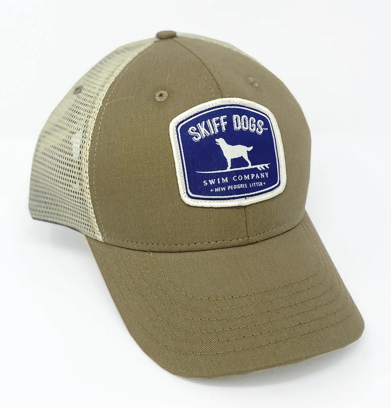 Hang Ten Hound: Badged Trucker Cap - Driftwood