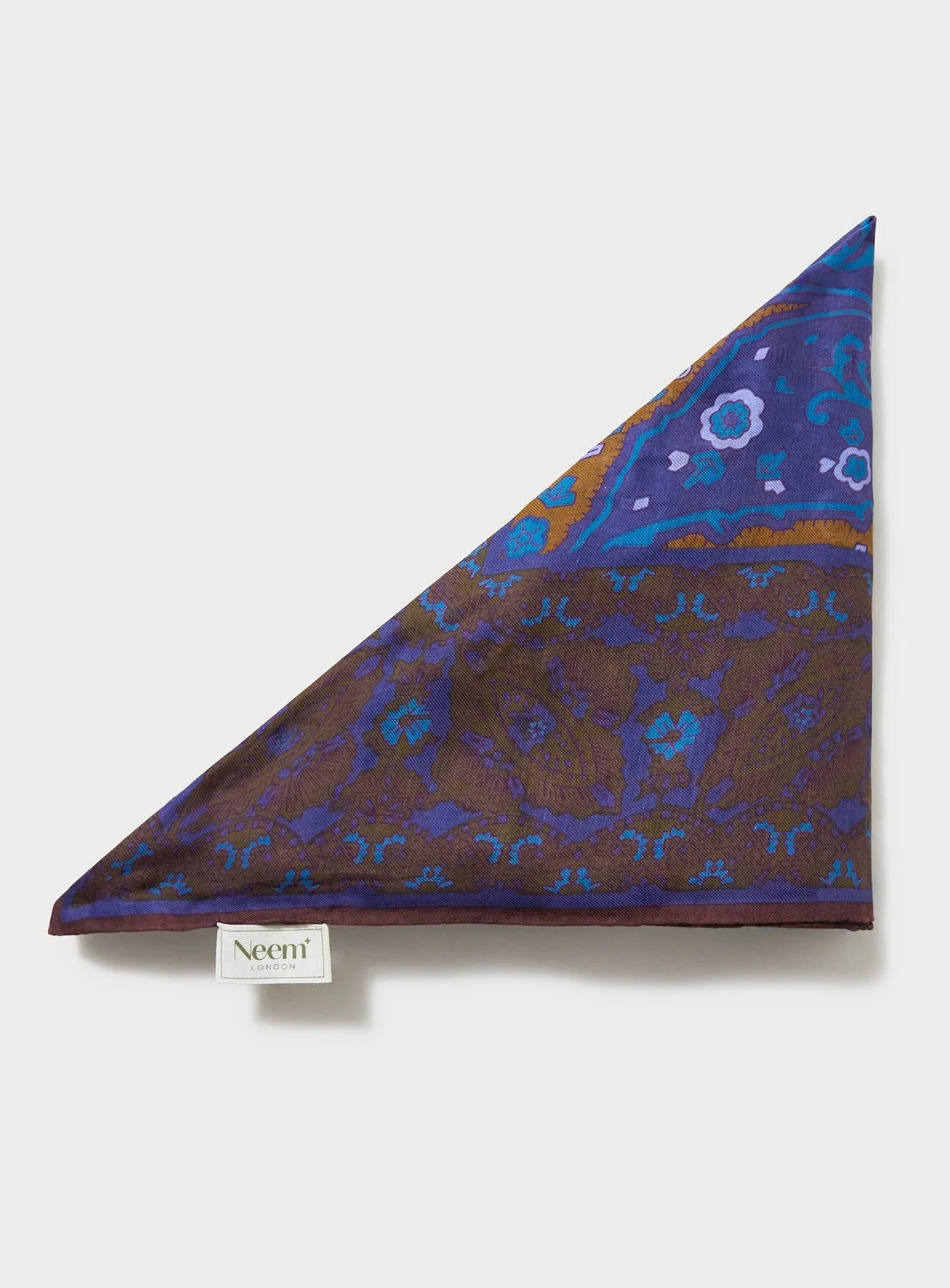 Italian Tencel Blue Paisley Flamboyant Scarf