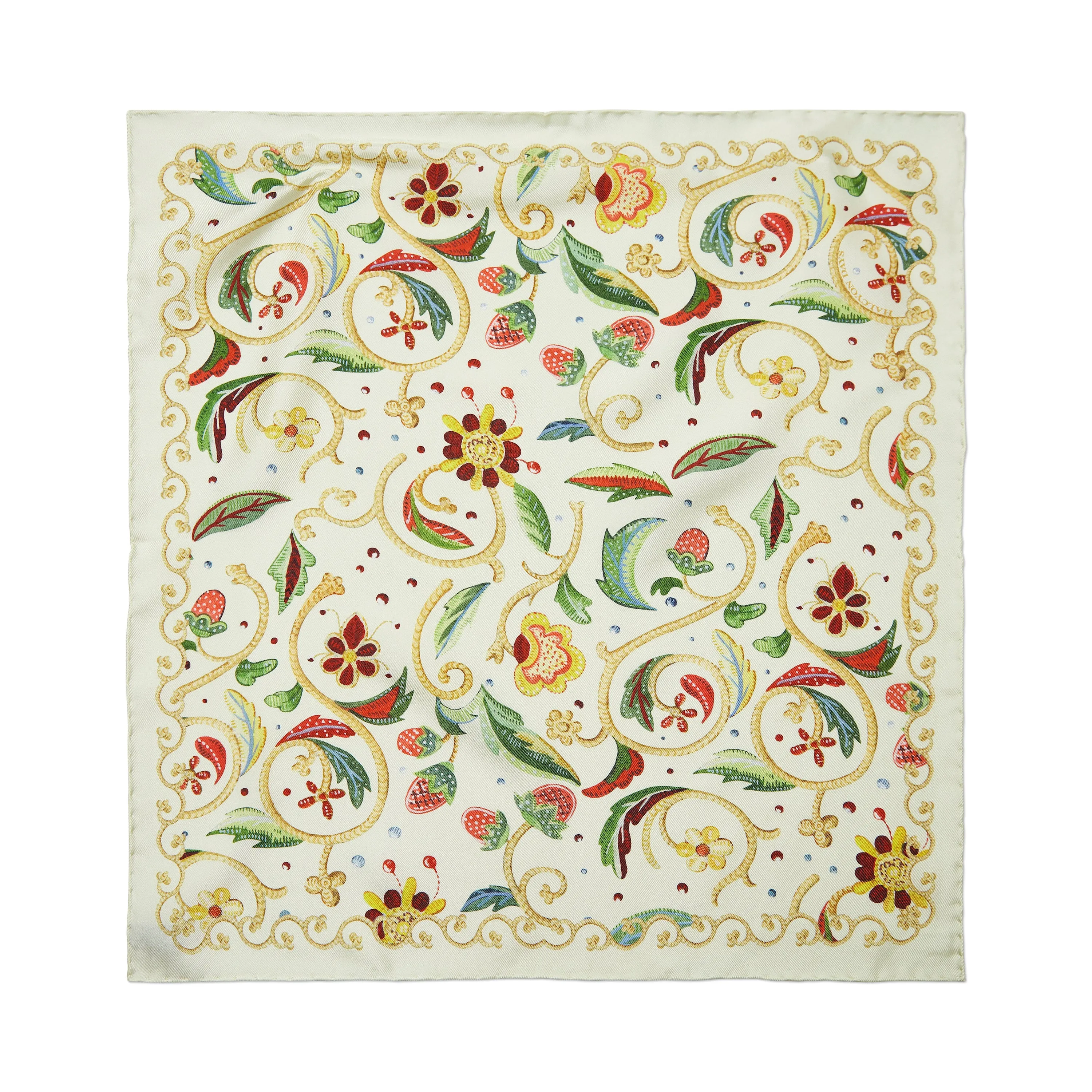 Jacobean Floral Silk Mini Scarf