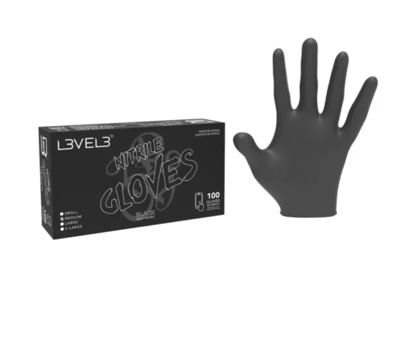 L3VEL3™ PROFESSIONAL NITRILE GLOVES 100ct – BLACK