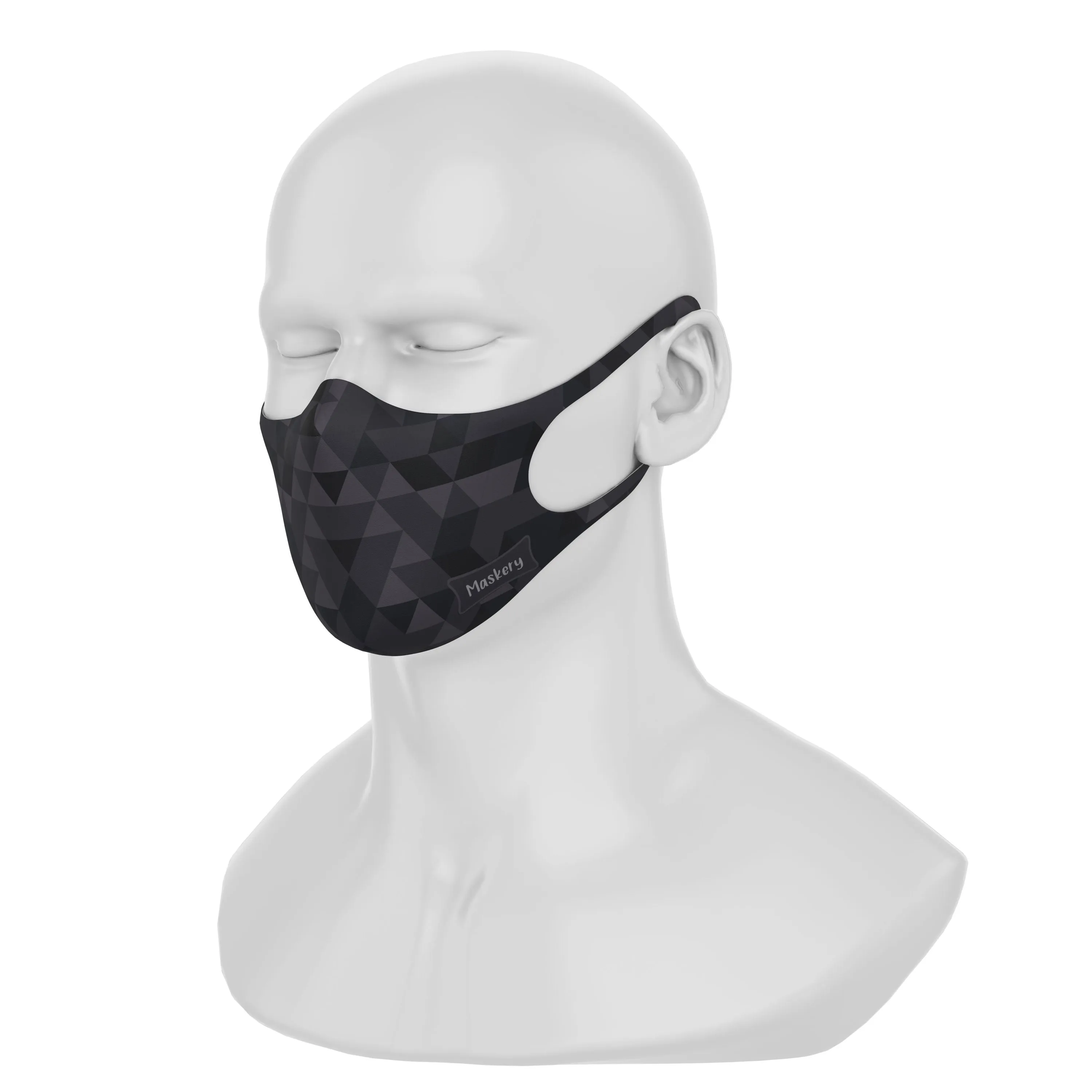 Maskery Design Face Mask Triangle of Black Shades