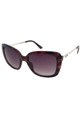 Medium Plastic Sunglasses with metal Arm Cut Out Double G Logo - Brown Gradient