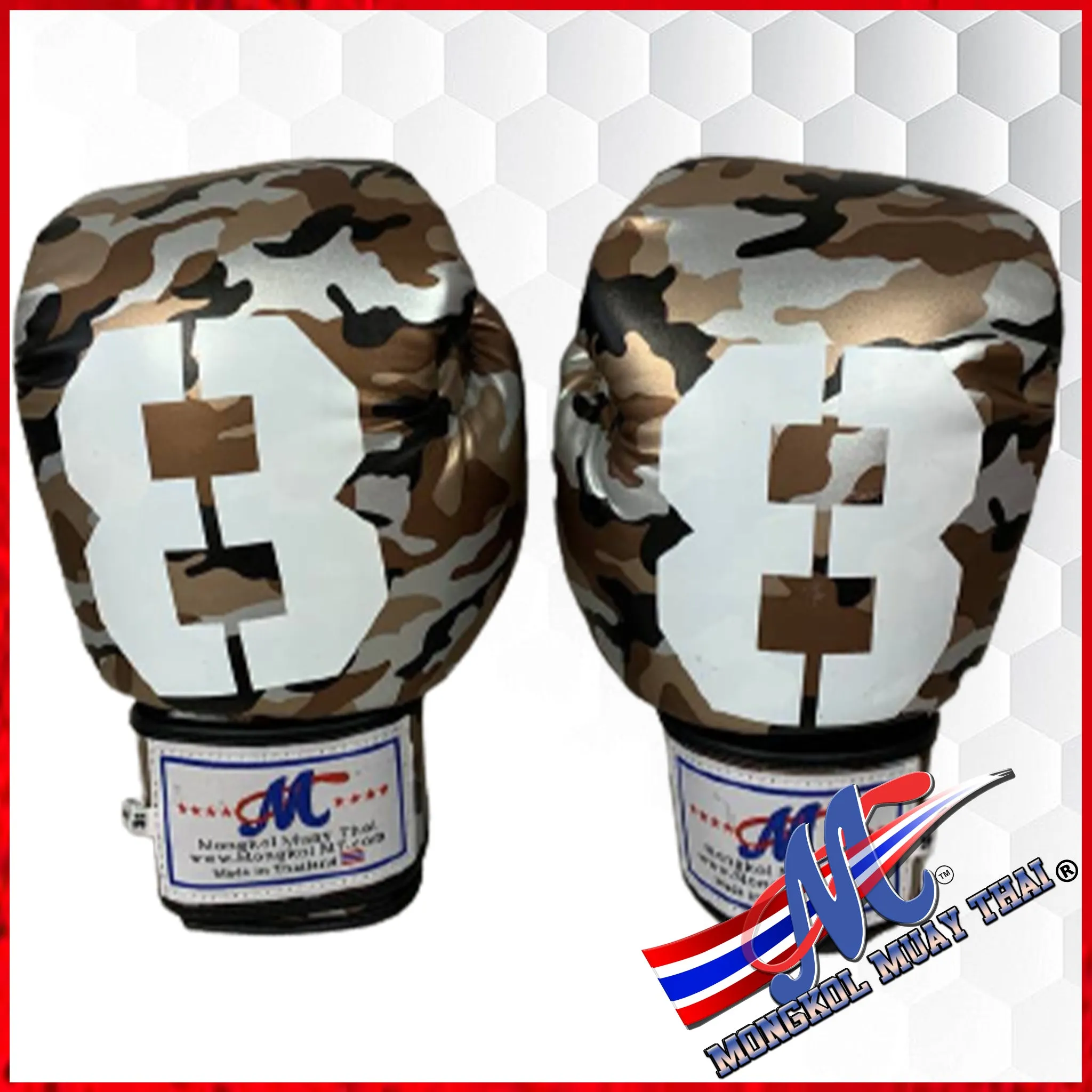 Mongkol Boxing Gloves big 8 Camo 16 Oz