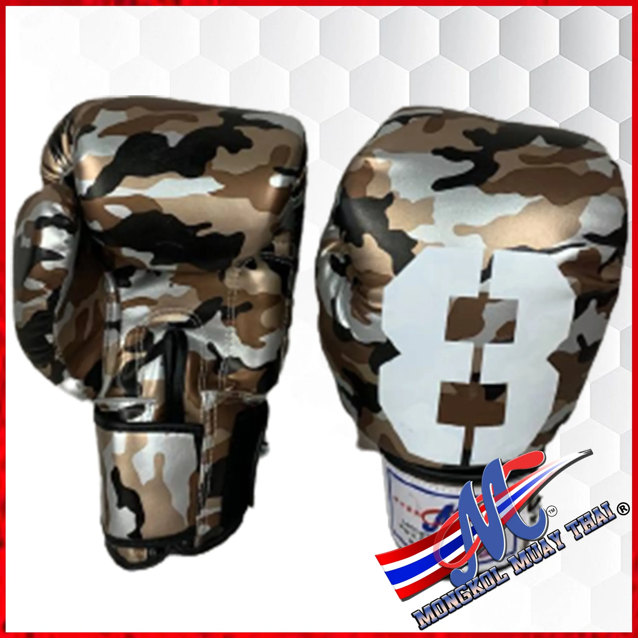 Mongkol Boxing Gloves big 8 Camo 16 Oz