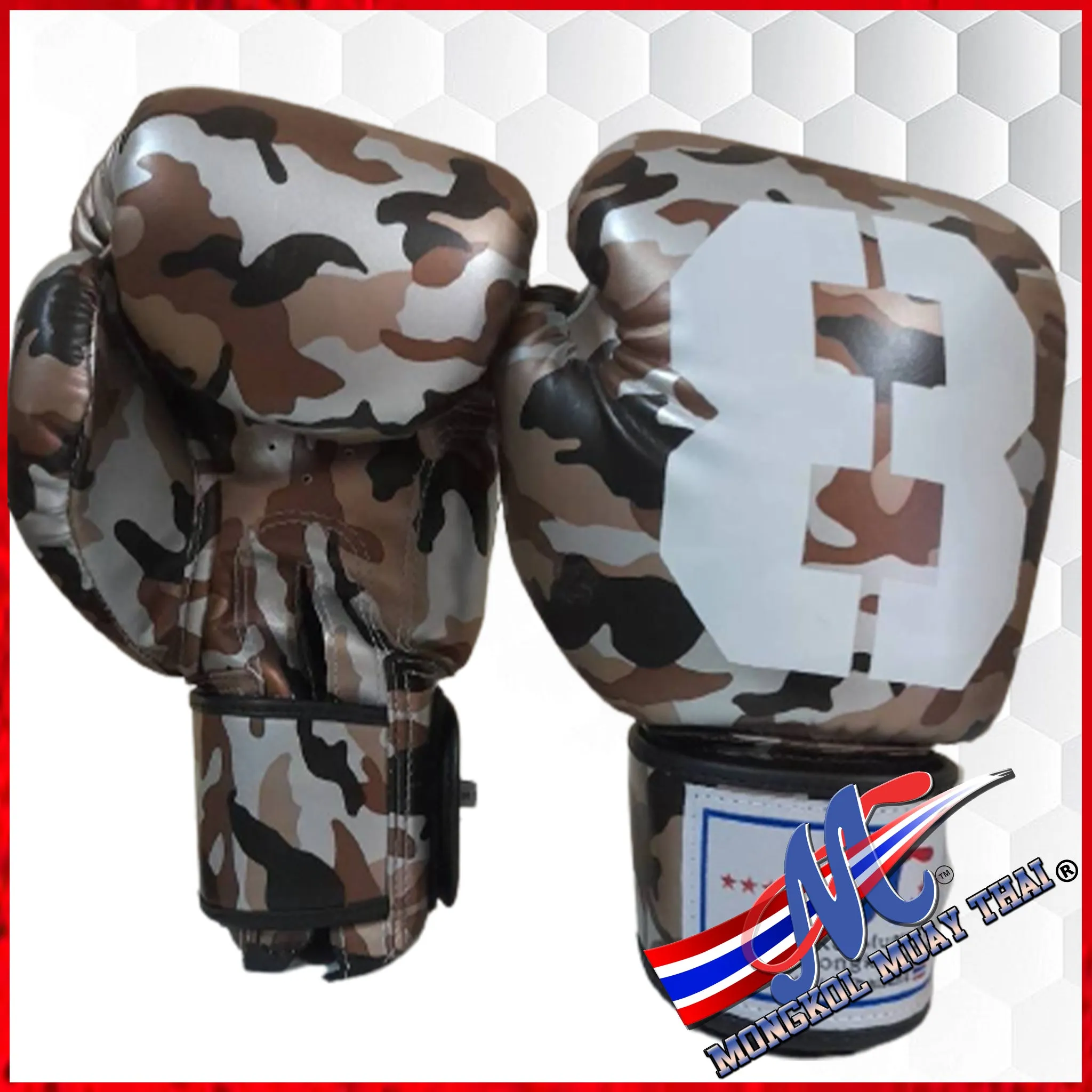 Mongkol Boxing Gloves big 8 Camo 16 Oz