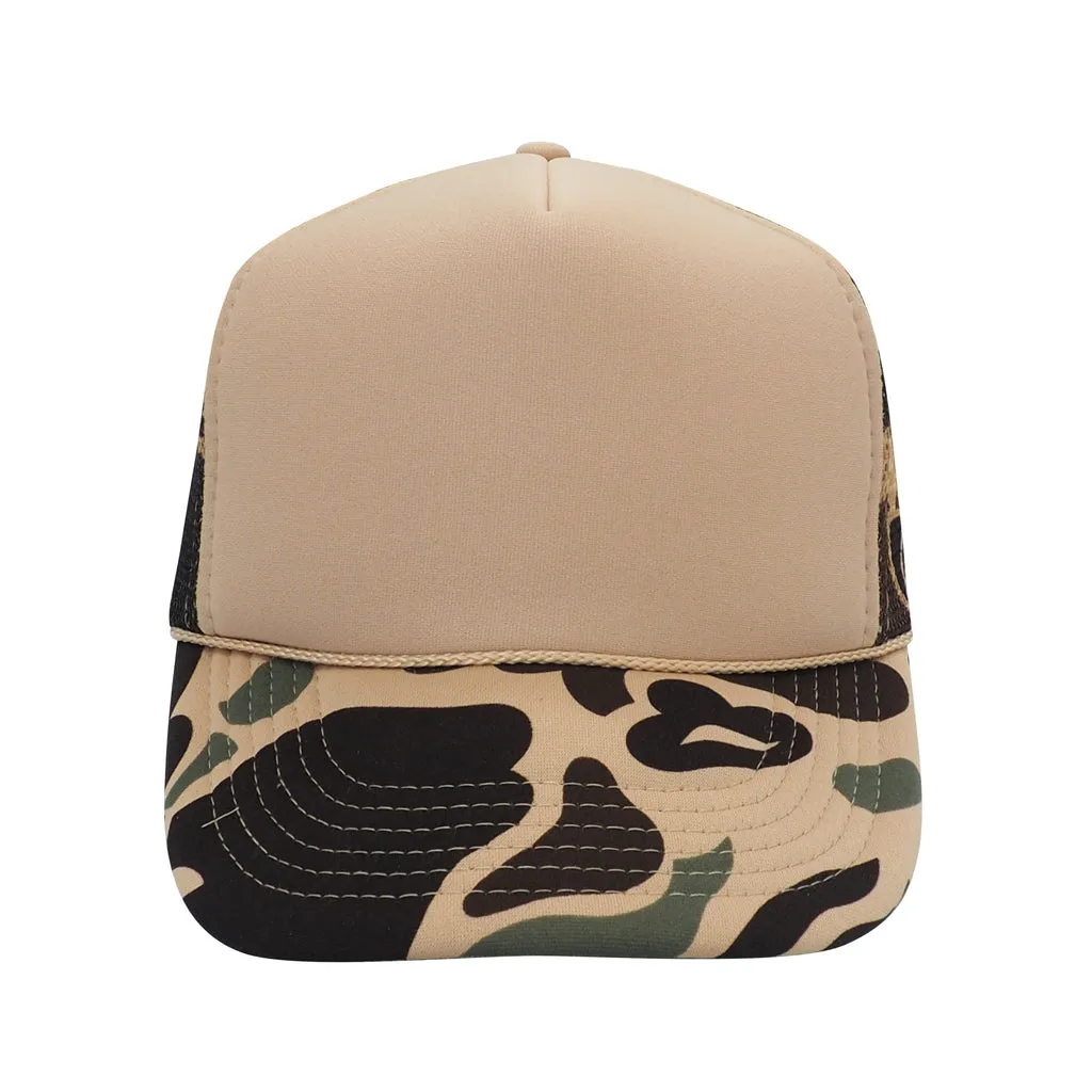 Nissun Camo Camouflage Foam Trucker Hat 5-Panel Trucker Cap - CSC CPC