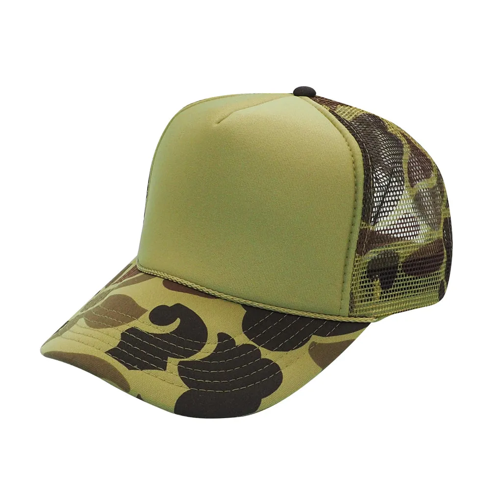 Nissun Camo Camouflage Foam Trucker Hat 5-Panel Trucker Cap - CSC CPC