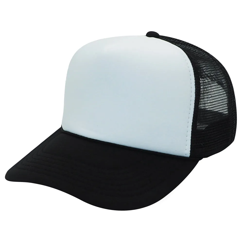 Nissun Classic Trucker Baseball Hats Caps Foam Mesh Blank Solid Two Tone Snapback