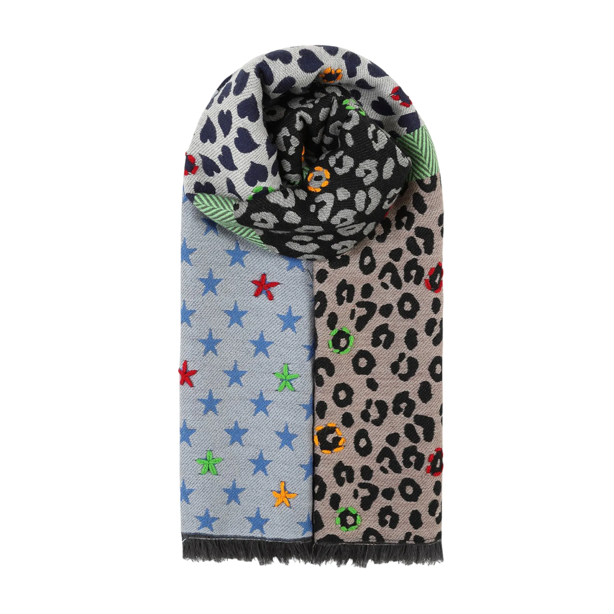 Ombre Multi Star Jacquard Scarf