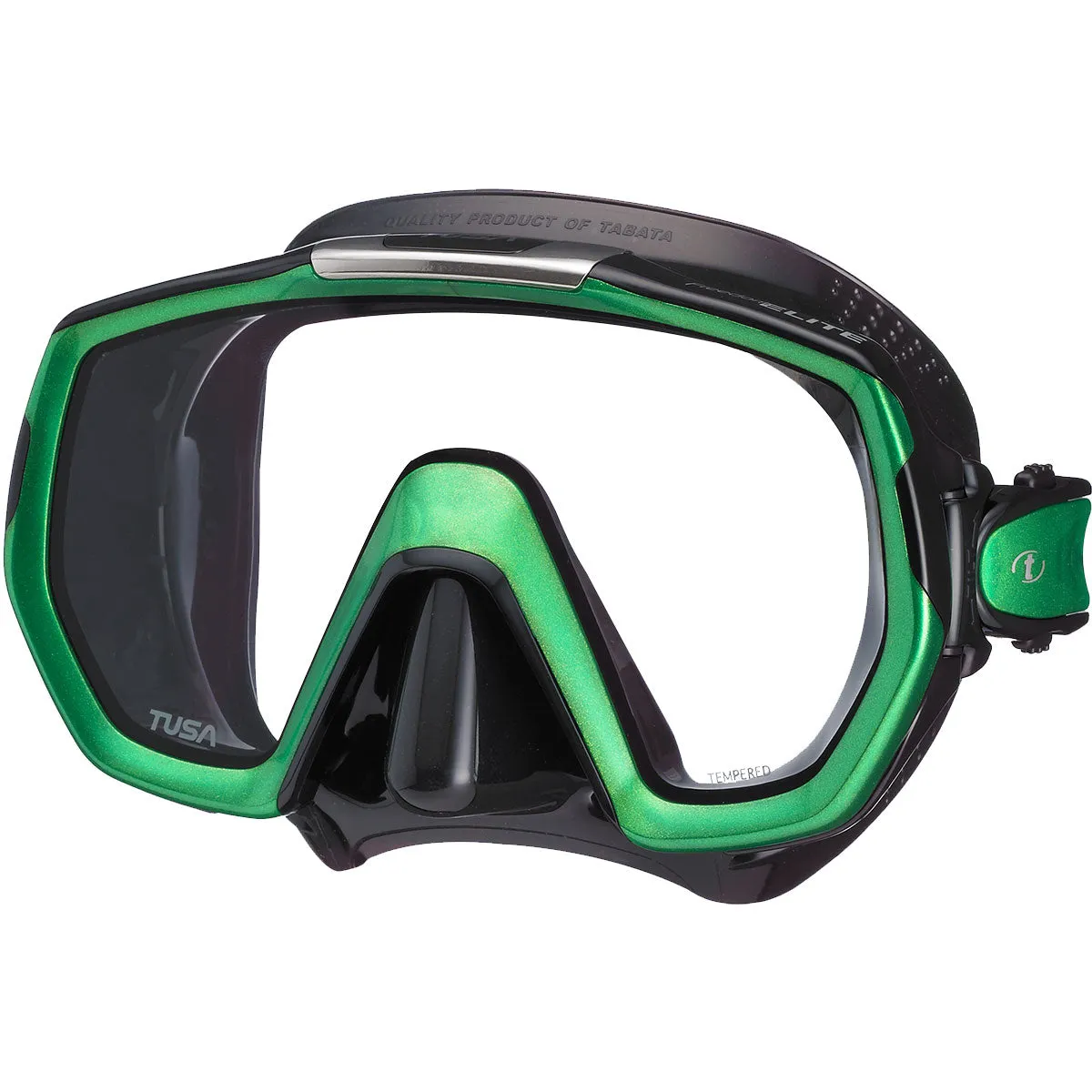 Open Box Tusa M-1003 Freedom Elite Dive Mask - Black/Energy Green