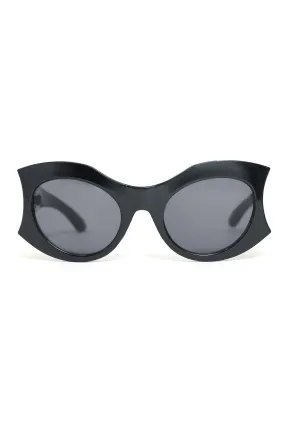 OVAL SUNGLASSES-BLACK