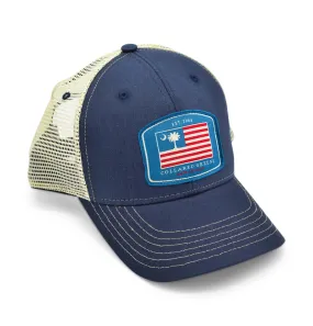 Palmetto Flag: Badged Trucker Cap - Navy