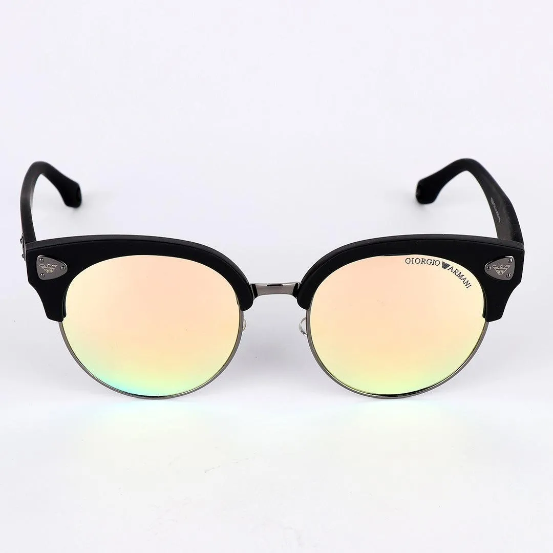 Plastic Frame Reflector Black Sunglasses