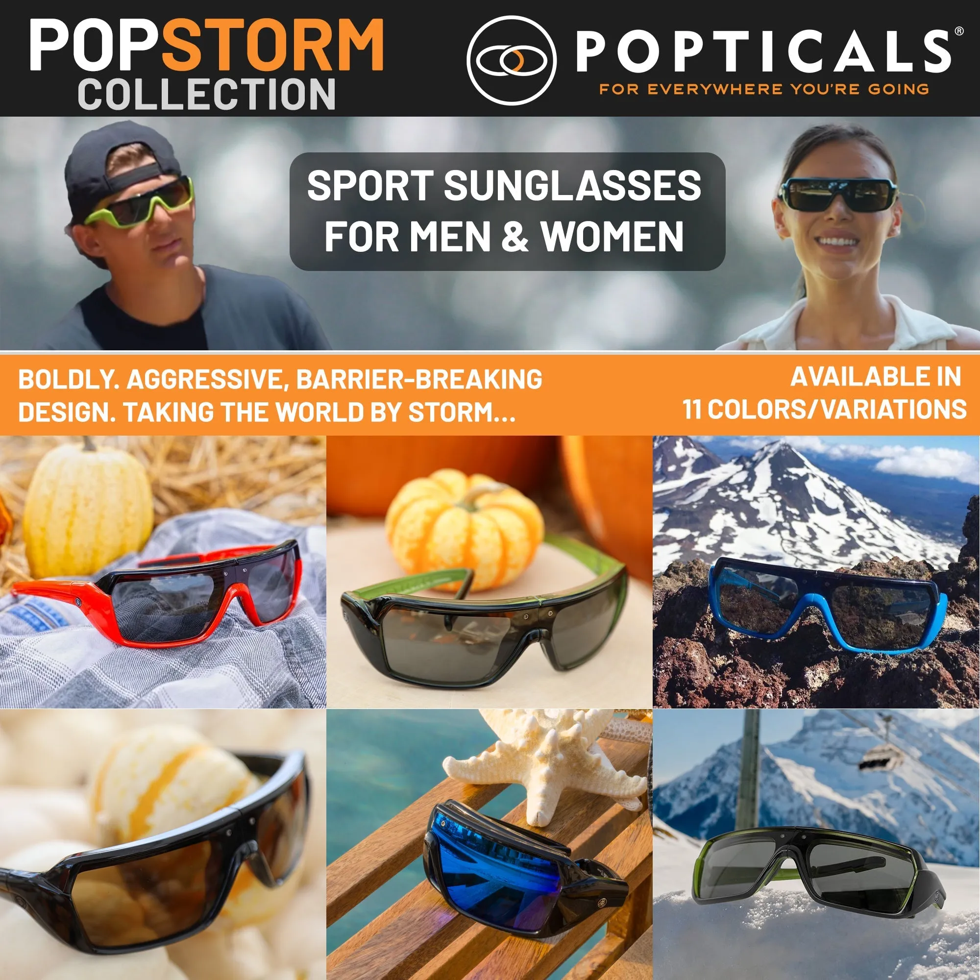 POPSTORM | Polarized, Gloss Black, Gray Lens