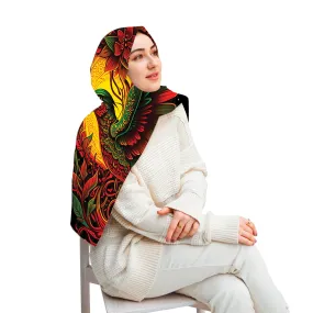 PREMIUM LUXURY PRINTED WOMEN HIJAB SCARF DUPATTA - BIRD ART