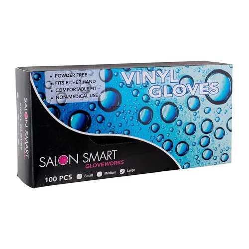 Salon Smart Vinyl Gloves Clear Large 100pk