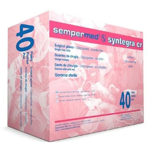 Sempermed Syntegra CR Sterile Surgical Gloves, Chloroprene, Box of 40 Pairs