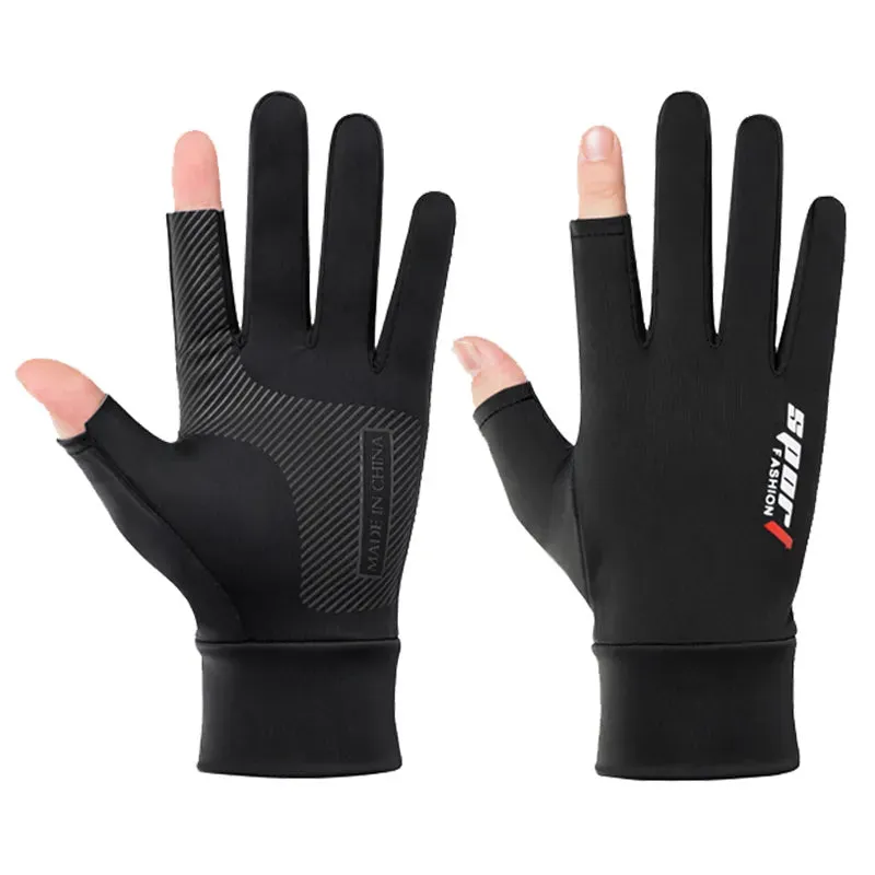 Summer Men Women Gloves Fishing Cycling Ice Silk Breathable Elastic Sun Protection Touchscreen Fitness Sports Driving Gloves