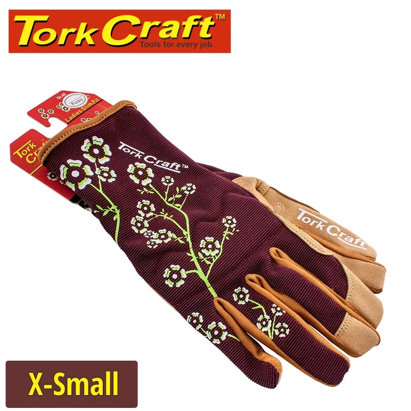 TORK CRAFT LADIES SLIM FIT X-SMALL GARDEN GLOVES MAROON GL47