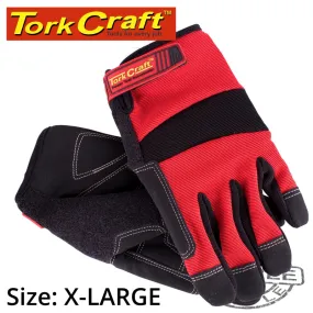 TORK CRAFT WORK GLOVE X-LARGE-ALL PURPOSE RED WITH TOUCH FINGER GL04