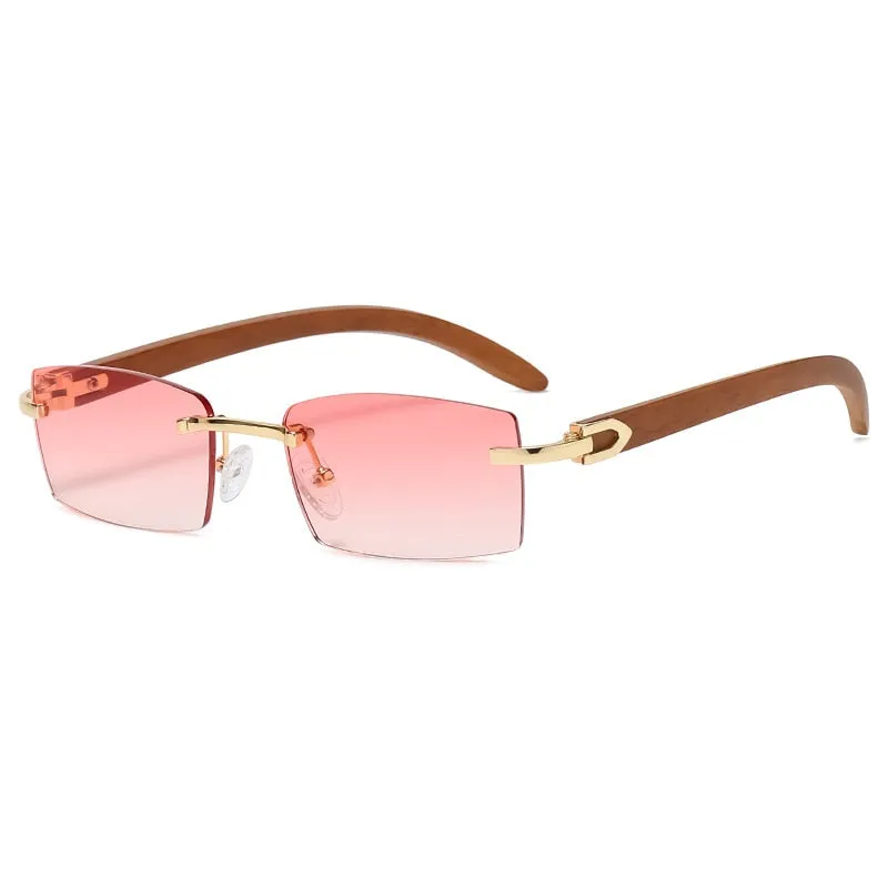 West Louis™ Fashion Vintage Trendy Punk Rimless Rectangle Sunglasses