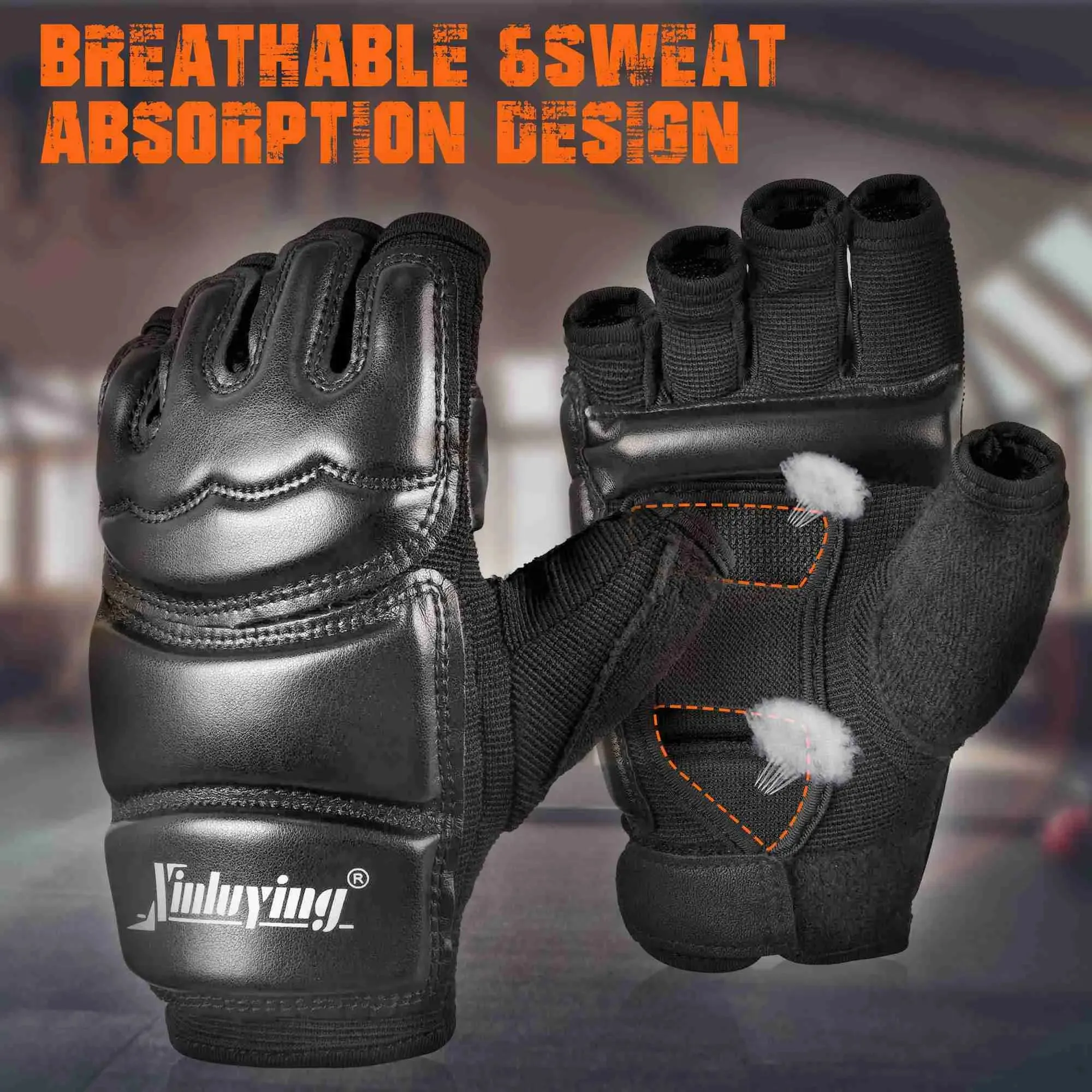 Xinluying Martial Arts Training Gloves - Fingerless for Men, Women, and Kids